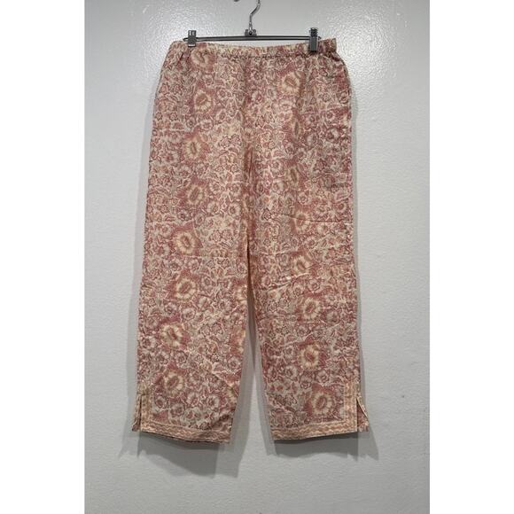 Anokhi Floral Print Pajama Set Women’s Size Small Lounge Set Tank Cropped Pants - Picture 3 of 12